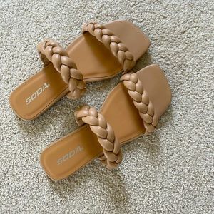 New Tan Braided Sandals